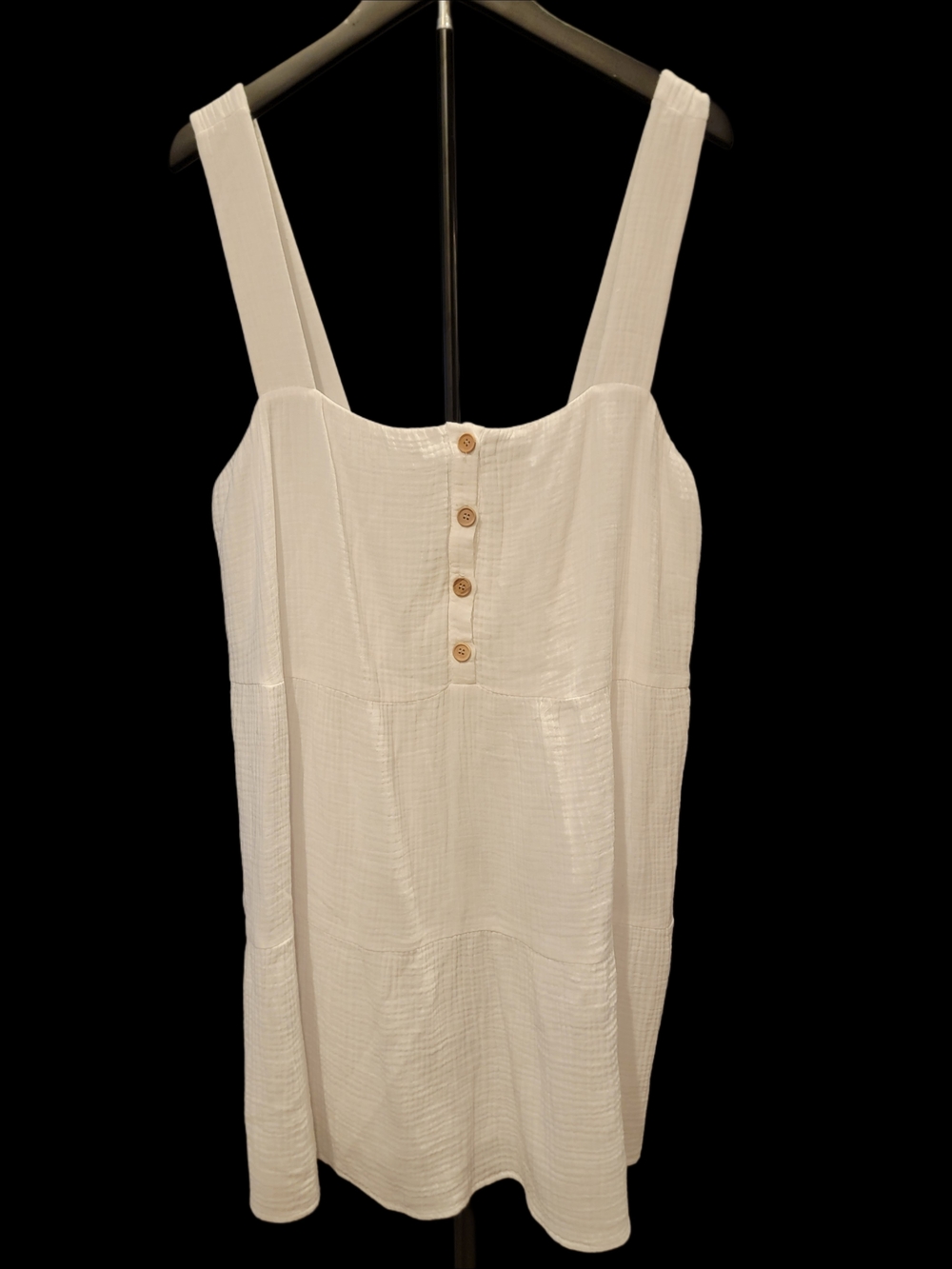 Show Me Your Mumu White Cotton Gauze Mini Dress Tiered Boho Size Large